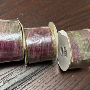 Elegant Purple and Gold Ribbon Set